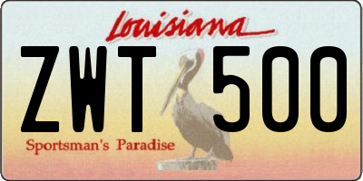 LA license plate ZWT500