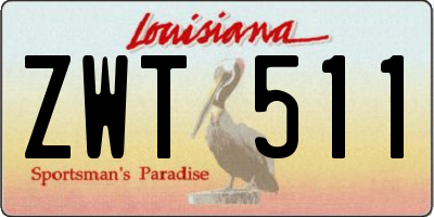 LA license plate ZWT511