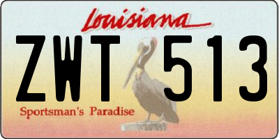 LA license plate ZWT513