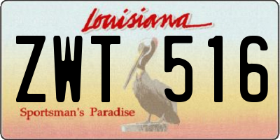 LA license plate ZWT516