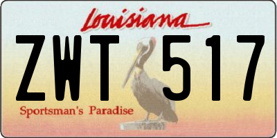 LA license plate ZWT517