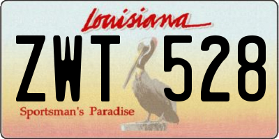 LA license plate ZWT528