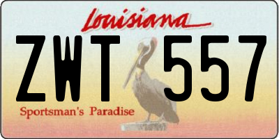 LA license plate ZWT557