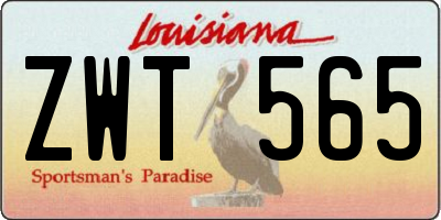 LA license plate ZWT565