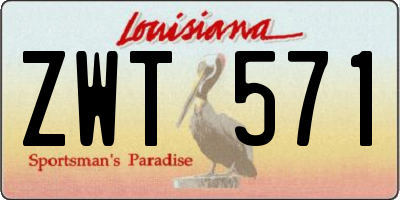 LA license plate ZWT571