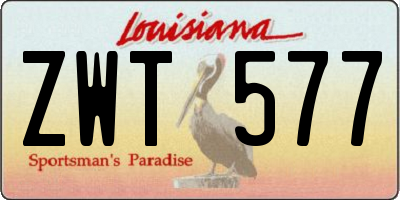 LA license plate ZWT577