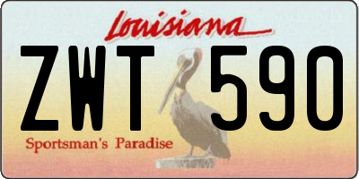 LA license plate ZWT590