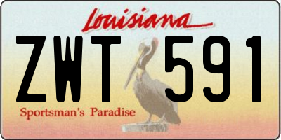 LA license plate ZWT591