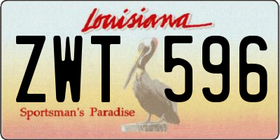 LA license plate ZWT596