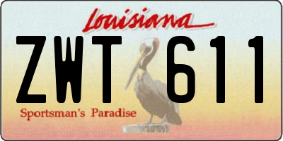 LA license plate ZWT611