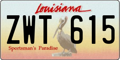 LA license plate ZWT615