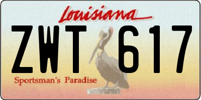 LA license plate ZWT617