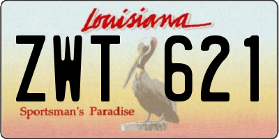 LA license plate ZWT621