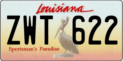 LA license plate ZWT622