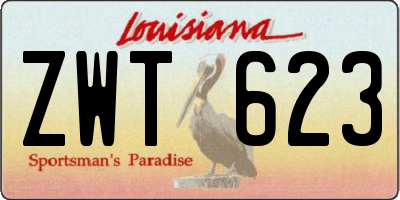 LA license plate ZWT623