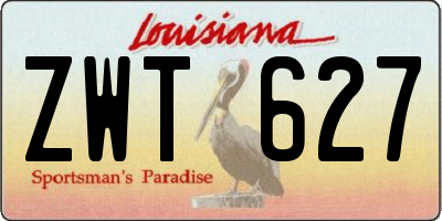 LA license plate ZWT627