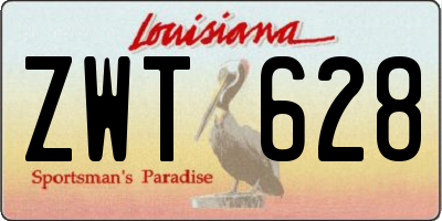 LA license plate ZWT628