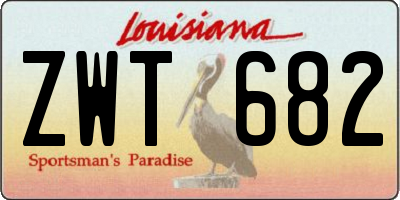 LA license plate ZWT682