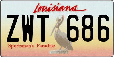 LA license plate ZWT686