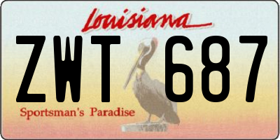 LA license plate ZWT687