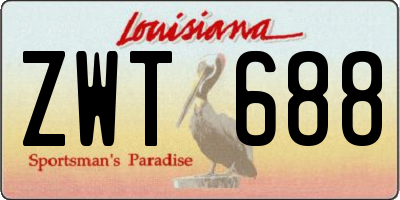 LA license plate ZWT688