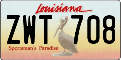 LA license plate ZWT708