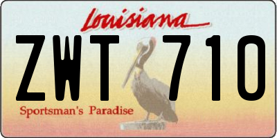 LA license plate ZWT710