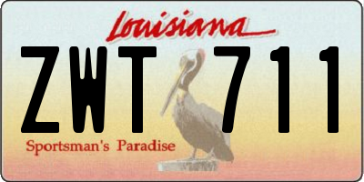 LA license plate ZWT711