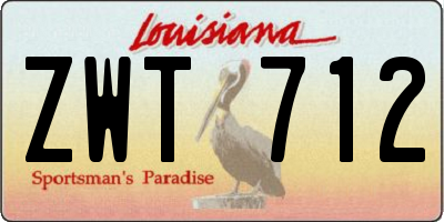 LA license plate ZWT712