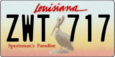 LA license plate ZWT717