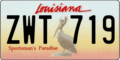 LA license plate ZWT719