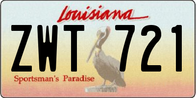 LA license plate ZWT721