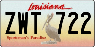 LA license plate ZWT722