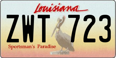 LA license plate ZWT723