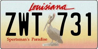 LA license plate ZWT731