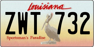 LA license plate ZWT732