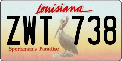 LA license plate ZWT738