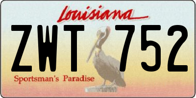 LA license plate ZWT752