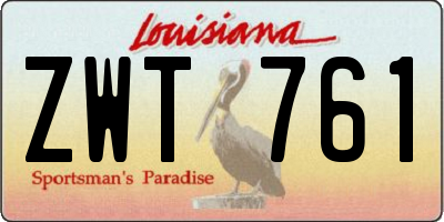 LA license plate ZWT761