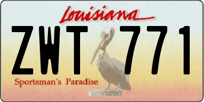 LA license plate ZWT771