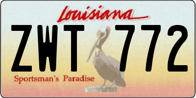 LA license plate ZWT772