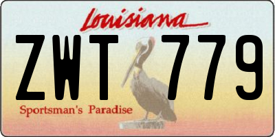 LA license plate ZWT779