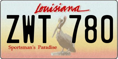 LA license plate ZWT780