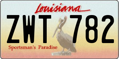 LA license plate ZWT782