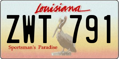 LA license plate ZWT791