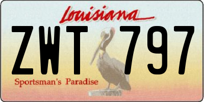 LA license plate ZWT797