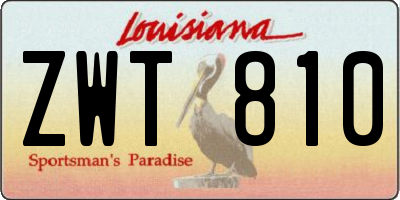 LA license plate ZWT810