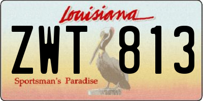 LA license plate ZWT813