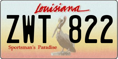 LA license plate ZWT822