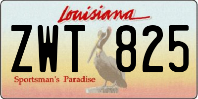 LA license plate ZWT825